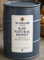 (1) 55 Gallon Drum Raw Natural Honey Barrel of White Honey
